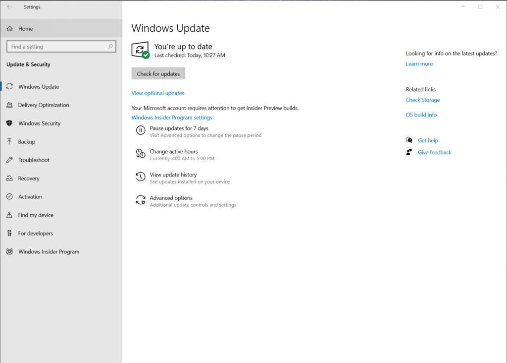 New Windows Update