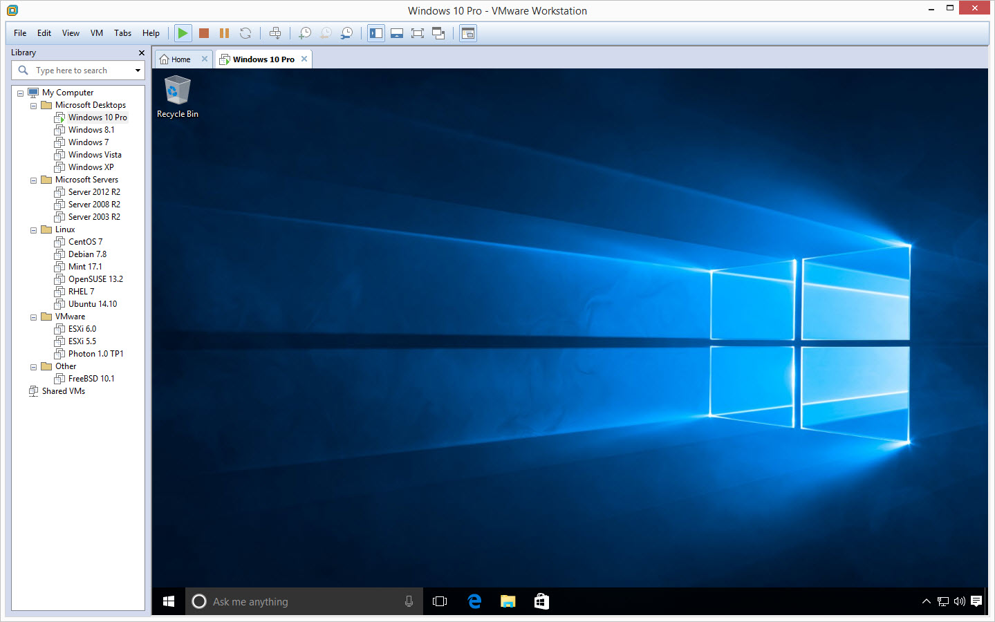 Workstation 11 Windows 10 VM