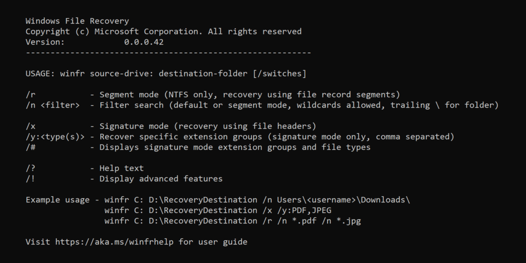 Windows File Recovery